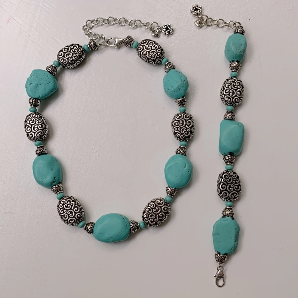 Brighton turquoise necklace and matching bracelet set
